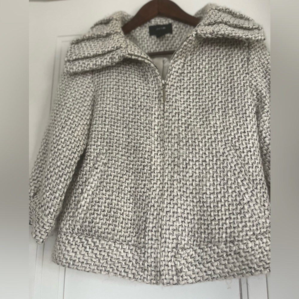 Joe’s Jeans 3/4 Viscose and Wool Blend Oversized Collar Jacket Coat Tweed - Picture 6 of 7